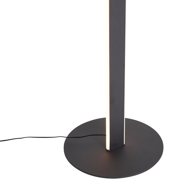 Dizajnová stojaca lampa čierna vrátane LED s 3-stupňovým stmievaním - Gate