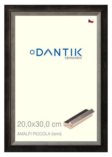 DANTIK rám na obraz 20x30 | AMALFI piccola černá (Sklo Čiré)