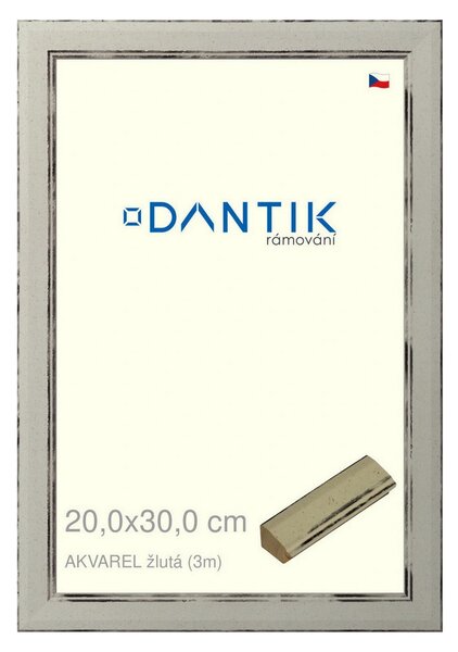 DANTIK rám na obraz 20x30 | AKVAREL žlutá (Sklo Čiré)
