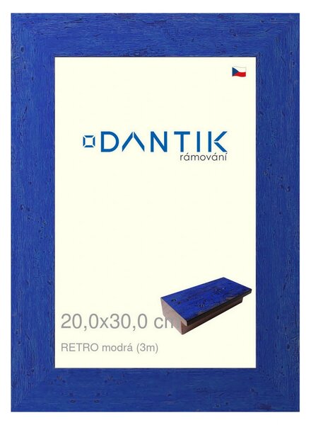 DANTIK rám na obraz 20x30 | RETRO modrá (Sklo Čiré)
