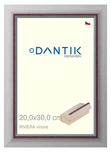 DANTIK rám na obraz 20x30 | RIVIERA vínová (Sklo Čiré)