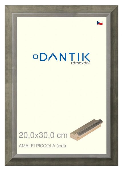 DANTIK rám na obraz 20x30 | AMALFI piccola šedá (Sklo Čiré)