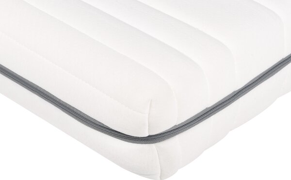 Penový matrac biely 90 x 200 cm polyester snímateľný poťah so zipsom stredne tvrdý