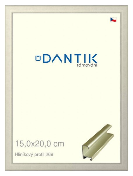 DANTIK rám na obraz 15x20 | ALU zlatá matná (Sklo Čiré)