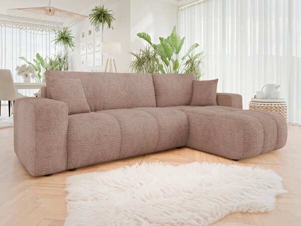 Mirjan24 Rohová rozkladacia sedačka Larow Boucle, Dostupné poťahy: Coral 55 5903211452055