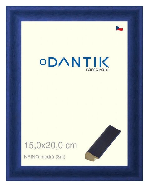 DANTIK rám na obraz 15x20 | NPINO modrá (Sklo Čiré)