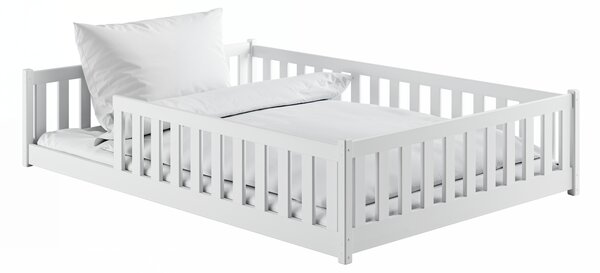 MAXMAX Detská Montessori posteľ z masívu borovice BETTY - 200x140 cm - BIELA