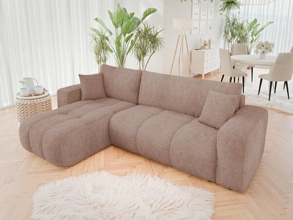 Mirjan24 Rohová rozkladacia sedačka Larow Boucle, Dostupné poťahy: Coral 55 5903211452055