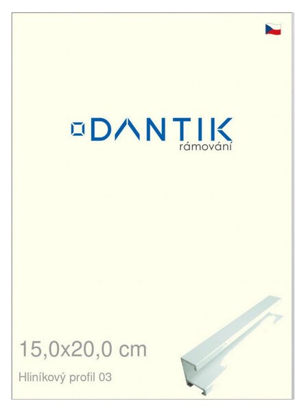 DANTIK rám na obraz 15x20 | ALU Bílá matná (Sklo Čiré)