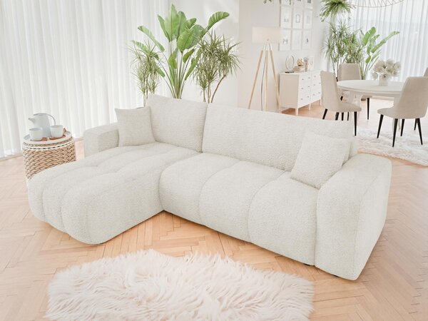Mirjan24 Rohová rozkladacia sedačka Larow Boucle, Dostupné poťahy: Coral 55 5903211452055