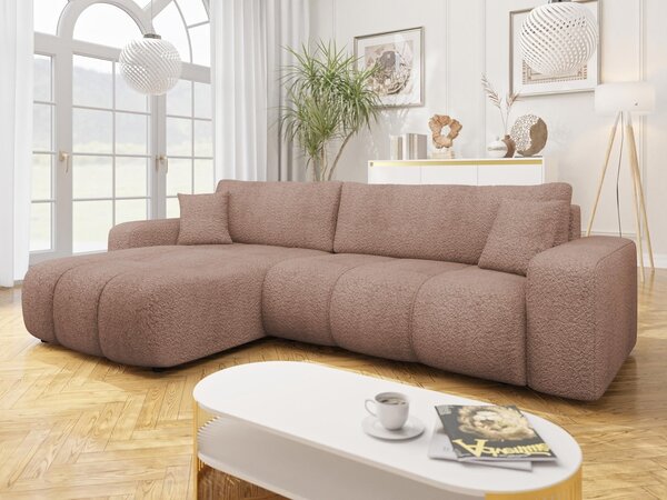Mirjan24 Rohová rozkladacia sedačka Larow Maxi Boucle, Dostupné poťahy: Coral 80 5903211452154