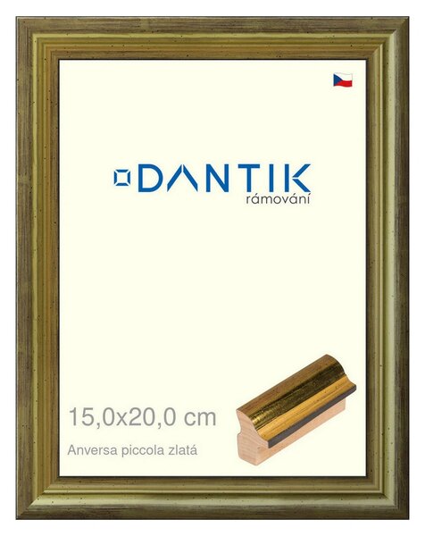 DANTIK rám na obraz 15x20 | ANIVERSA piccola zlatá (Sklo Čiré)