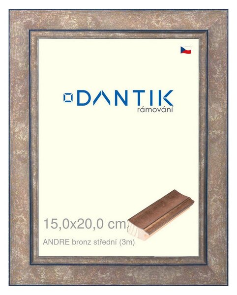 DANTIK rám na obraz 15x20 | ANDRE bronz střední (Sklo Čiré)