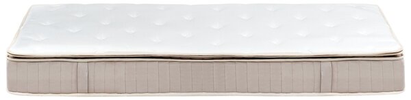 Latexový matrac s taštičkovými pružinami biela béžová 90 x 200 cm tvrdý jednolôžkový snímateľný poťah polyester spálňa doplnky