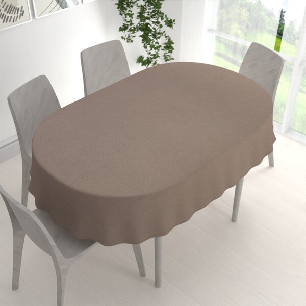Biante Dekoračný oválny obrus BKR-502 Svetlo hnedý režný 60x100 cm
