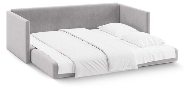Svetlosivá zamatová rozkladacia pohovka 209 cm Shannon – Cosmopolitan Design