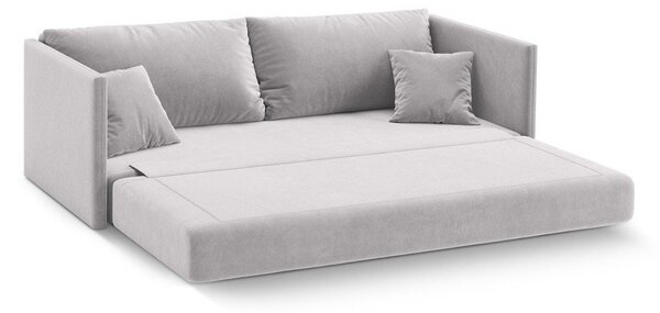 Svetlosivá zamatová rozkladacia pohovka 209 cm Shannon – Cosmopolitan Design