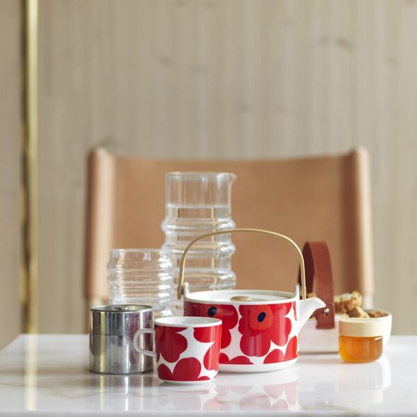 Marimekko Kanvica Oiva Unikko 0,7l, červeno-biela