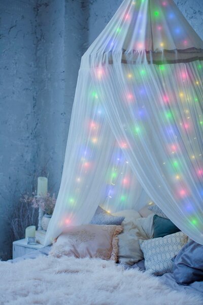 Svetelný záves 300 micro LED s diaľkovým ovládaním 300×300 cm