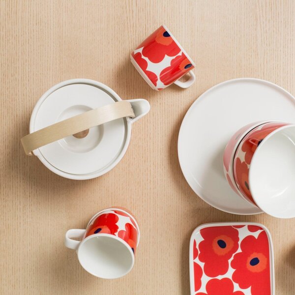 Marimekko Kanvica Oiva Unikko 0,7l, červeno-biela