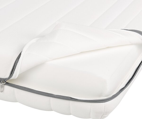 Penový matrac biely 140 x 200 cm polyester snímateľný poťah so zipsom stredne tvrdý