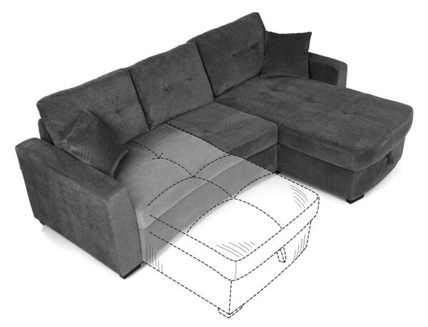 Rohová rozkladacia sedačka sivá ASB-C3990 GREY2