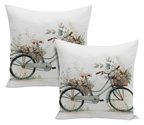 XPOSE® Set obliečok na vankúš BICYKEL (digitálna tlač) 43x43 cm - set 2 ks