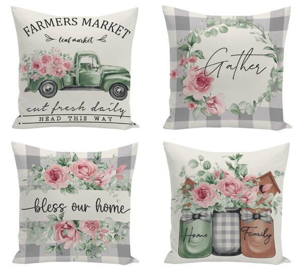 XPOSE® Set obliečok na vankúš FARMÁR 43x43 cm - set 4 ks