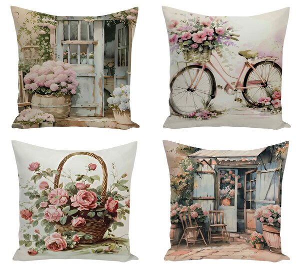 XPOSE® Set obliečok na vankúš DEDINA (digitálna tlač) 43x43 cm - set 4 ks