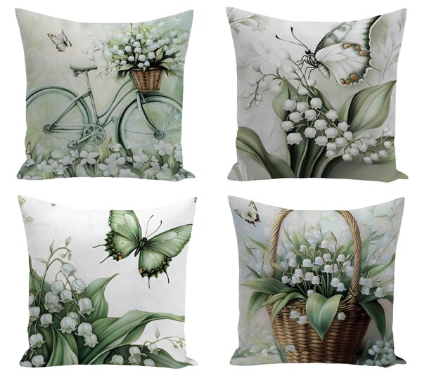 XPOSE® Set obliečok na vankúš LILLY (digitálna tlač) 40x40 cm - set 4 ks