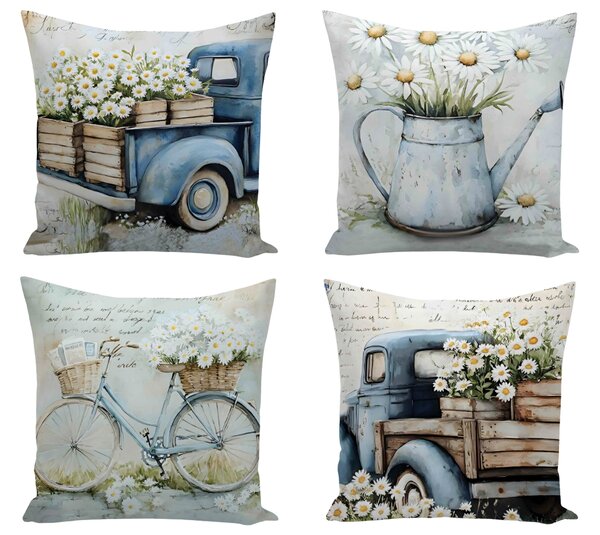 XPOSE® Set obliečok na vankúš NOSTALGIA (digitálna tlač) 43x43 cm - set 4 ks