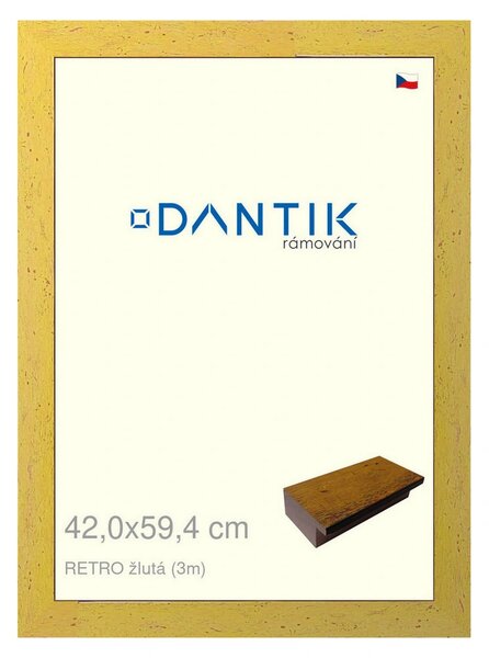 DANTIK rám na obraz 42x59,4 | RETRO žlutá (Plexi Čiré)