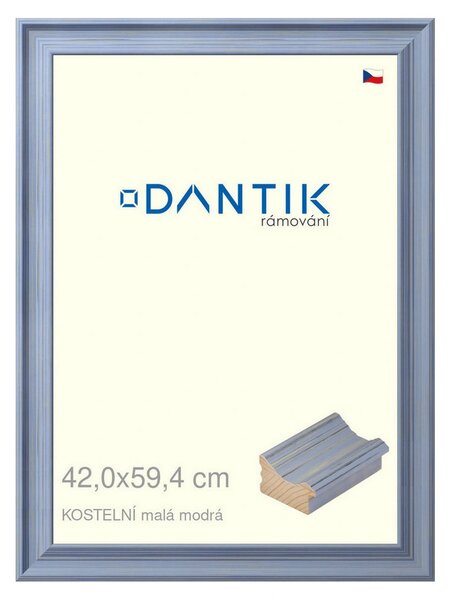 DANTIK rám na obraz 42x59,4 | KOSTELNÍ malá modrá (Plexi Čiré)