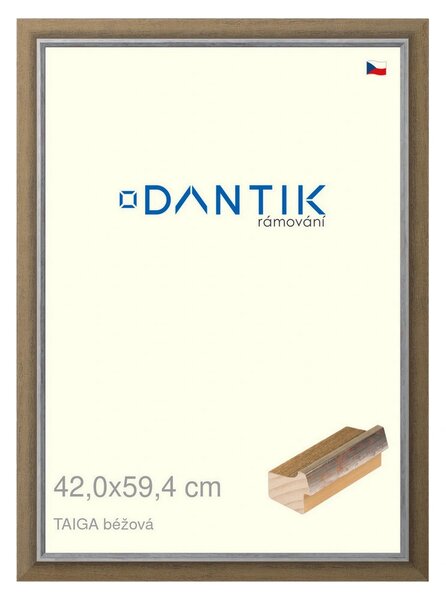 DANTIK rám na obraz 42x59,4 | TAIGA béžová (Plexi Čiré)