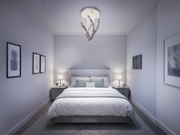 LED Krištáľové stropné svietidlo NAURU LED/30W/230V pr. 40 cm chróm/čierna + diaľkové ovládanie