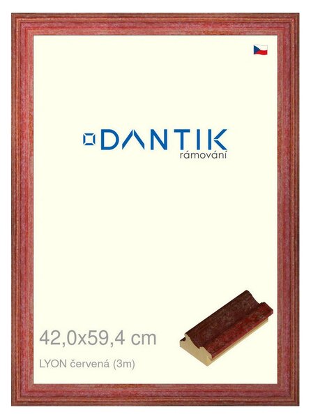 DANTIK rám na obraz 42x59,4 | LYON červená (Plexi Čiré)