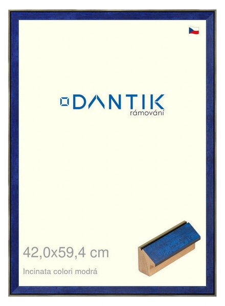DANTIK rám na obraz 42x59,4 | INCLINATA colori modrá (Plexi Čiré)