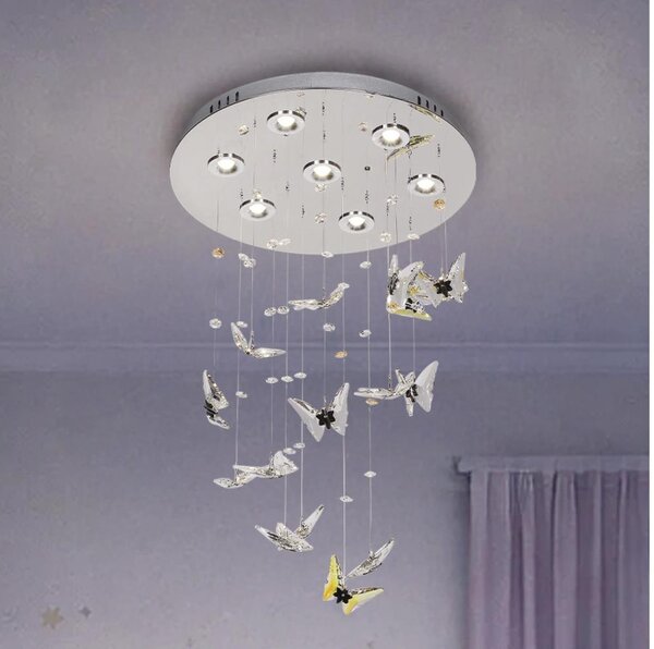 LED krištáľové stropné svietidlo MURU LED/24W/230V pr. 40 cm lesklý chróm + DO