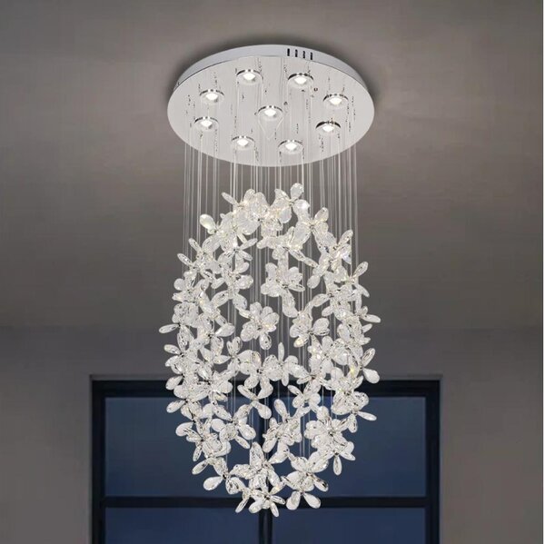 LED krištáľové stropné svietidlo SAMOA LED/30W/230V pr. 40 cm lesklý chróm + DO