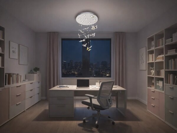 LED krištáľové stropné svietidlo MURU LED/24W/230V pr. 40 cm lesklý chróm + DO