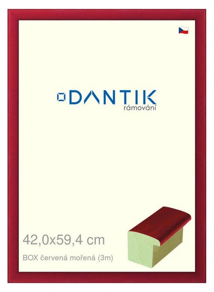DANTIK rám na obraz 42x59,4 | BOX červená mořená (Plexi Čiré)