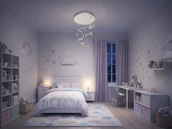 LED krištáľové stropné svietidlo MURU LED/24W/230V pr. 40 cm lesklý chróm + DO