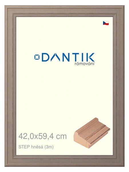 DANTIK rám na obraz 42x59,4 | STEP hnědá (Plexi Čiré)