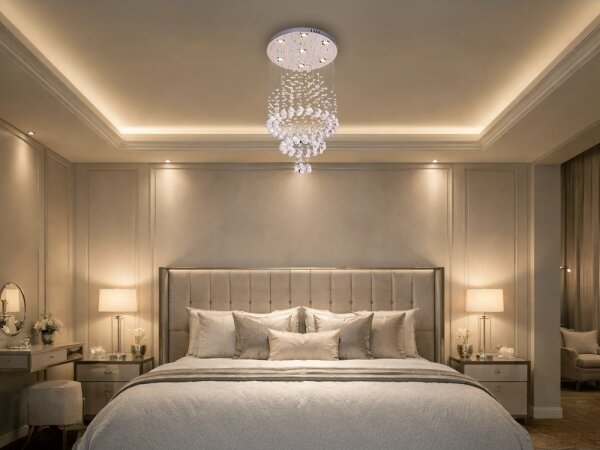 LED krištáľové stropné svietidlo NAURU LED/24W/230V pr. 40 cm lesklý chróm + DO