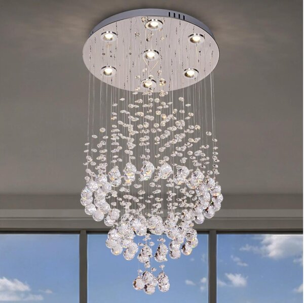 LED krištáľové stropné svietidlo NAURU LED/24W/230V pr. 40 cm lesklý chróm + DO