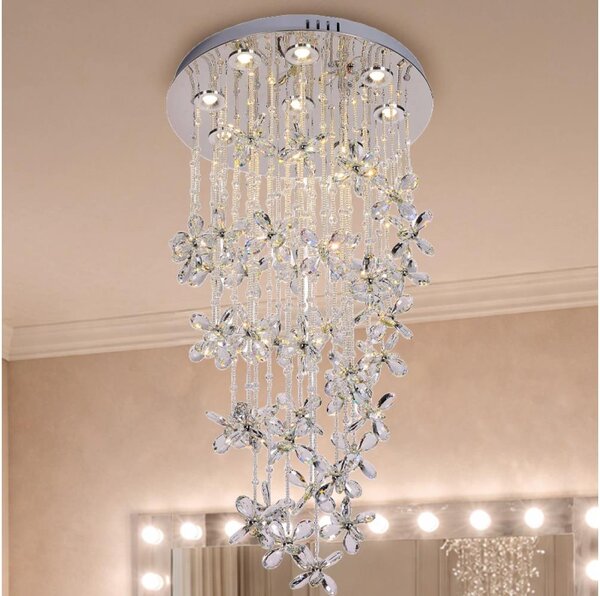 LED krištáľové stropné svietidlo SAMOA LED/30W/230V priemer 40 cm lesklý chróm + diaľkový ovládač