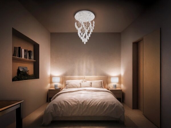 LED krištáľové stropné svietidlo MAJURO LED/30W/230V pr. 45 cm lesklý chróm + DO