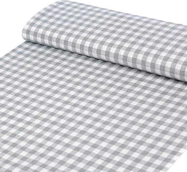 Biante Dekoračný obdĺžnikový obrus Rebeka RE-019 Sivo-biela kocka stredná 50x100 cm