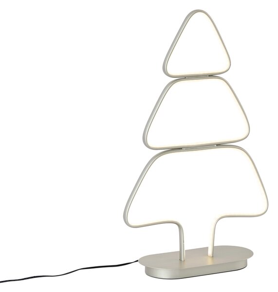 Vianočná stolná lampa oceľová v tvare vianočného stromčeka vrátane LED - Arbre