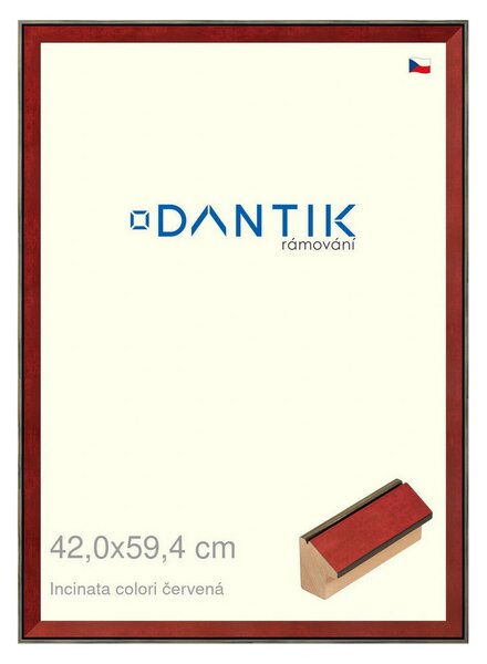 DANTIK rám na obraz 42x59,4 | INCLINATA colori červená (Plexi Čiré)